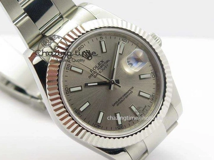 MiroTime 0213 Datejust II 116334 SS 41mm Sliver Gray Dial Sticks Markers On SS Bracelet A Cozy 3892